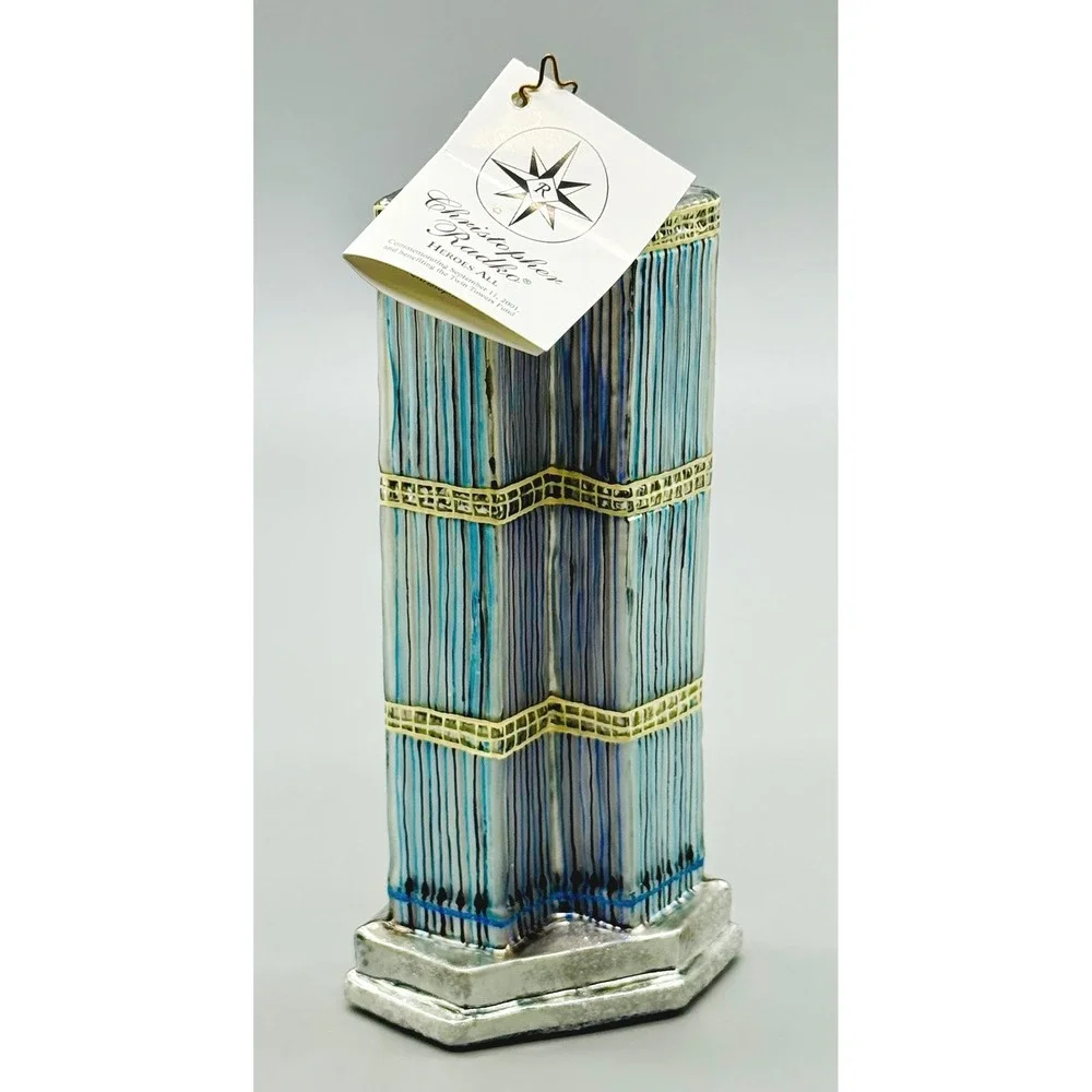 Christopher Radko HEROES ALL 9/11 Twin Towers NYC Glass Ornament Anniversary